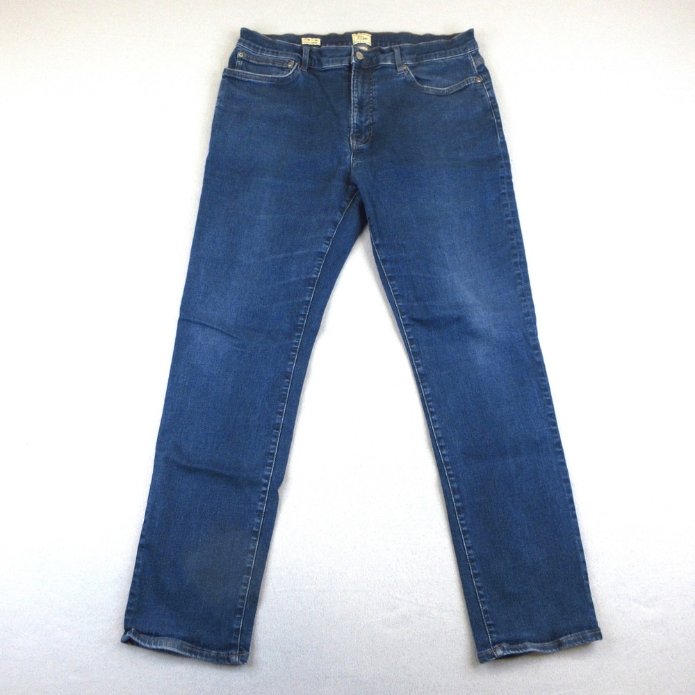 J.Crew 1040 Athletic Jeans Mens 36x34‎ Blue Stretch Denim Dark Wash Tapered Leg